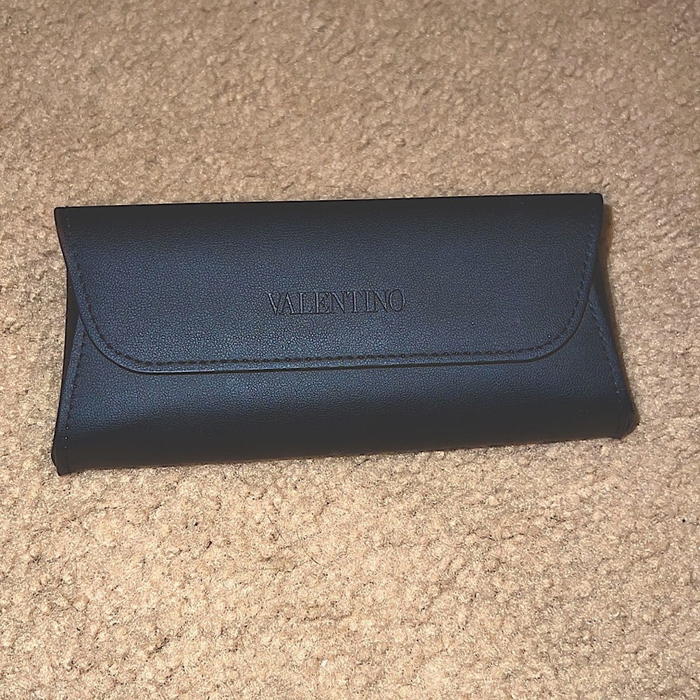 Black and gold Valentino glasses with case